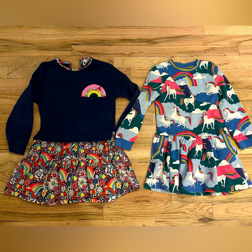 TWO mini boden sweatshirt material dresses